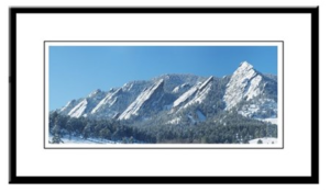 Snowy Flatirons Framed Print